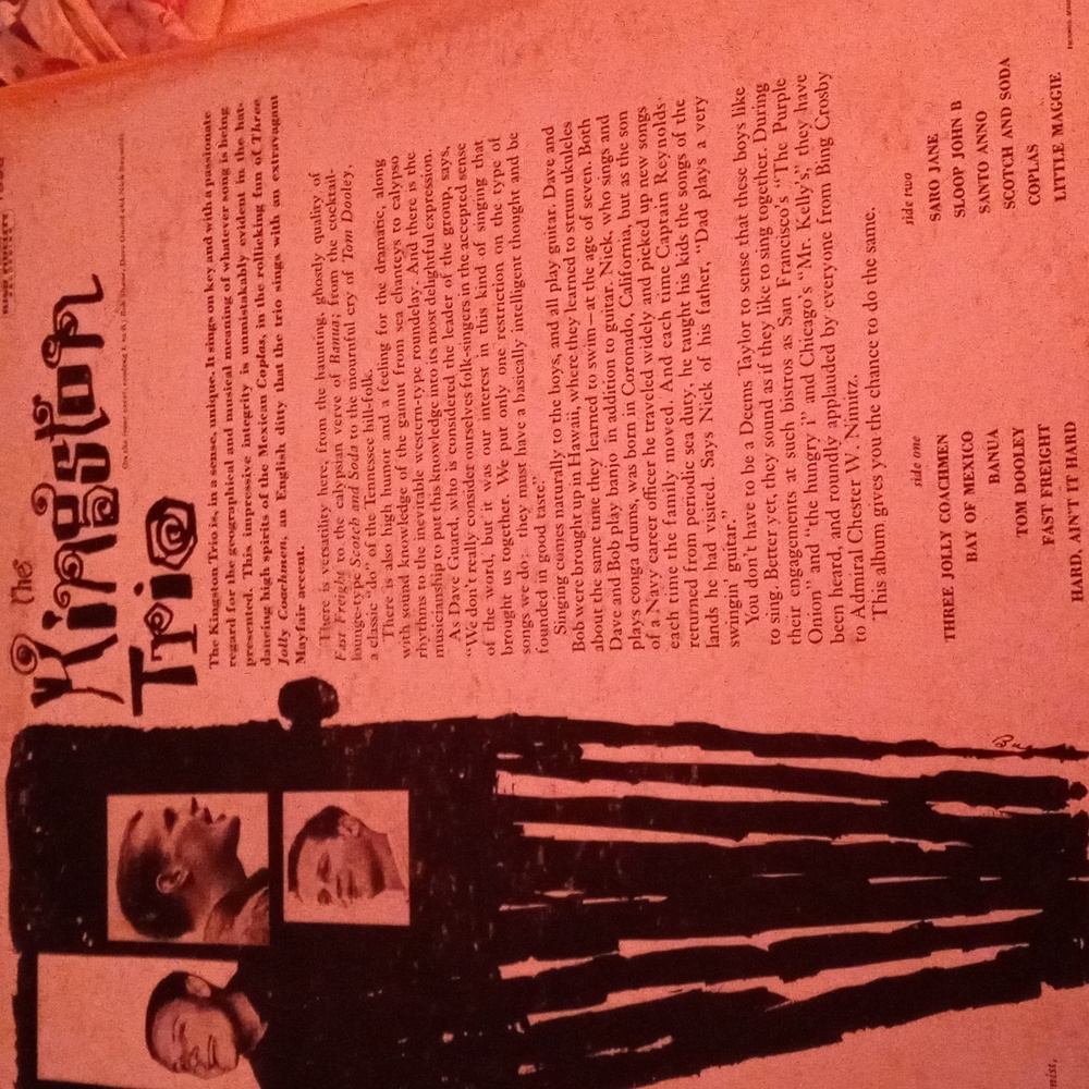 The Kingston Trio/Vinyl. Capital Records. High Fidelity Recording. T996 - Picture 2 of 2